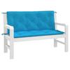 VidaXL Set of 2 Garden Bench Cushions, Bench Cover with Tie Strings, Waterproof Outdoor Cushion, Blue 361682