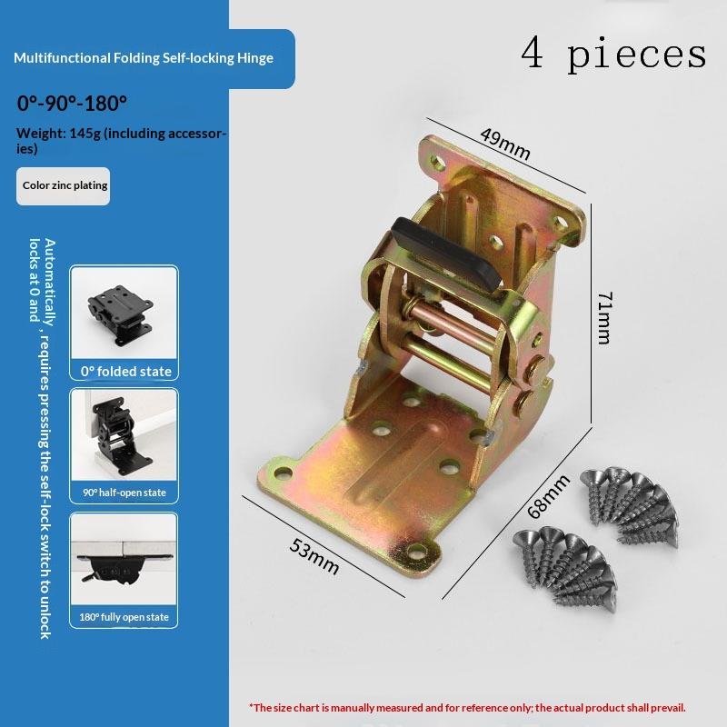 1/4Pcs Connecting Hinges 180 And 90-degree Self-locking Folding Hinges For Table Legs Hardware Accessories