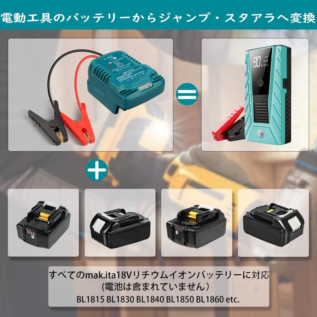 Car Jump Starter Adapter Mak.ita 18V MAX Battery 11AWG Compatible Jump Kit Cable 1.2FT 2V Portable Jump Car Starter Small Compact for Car Vehicle Use