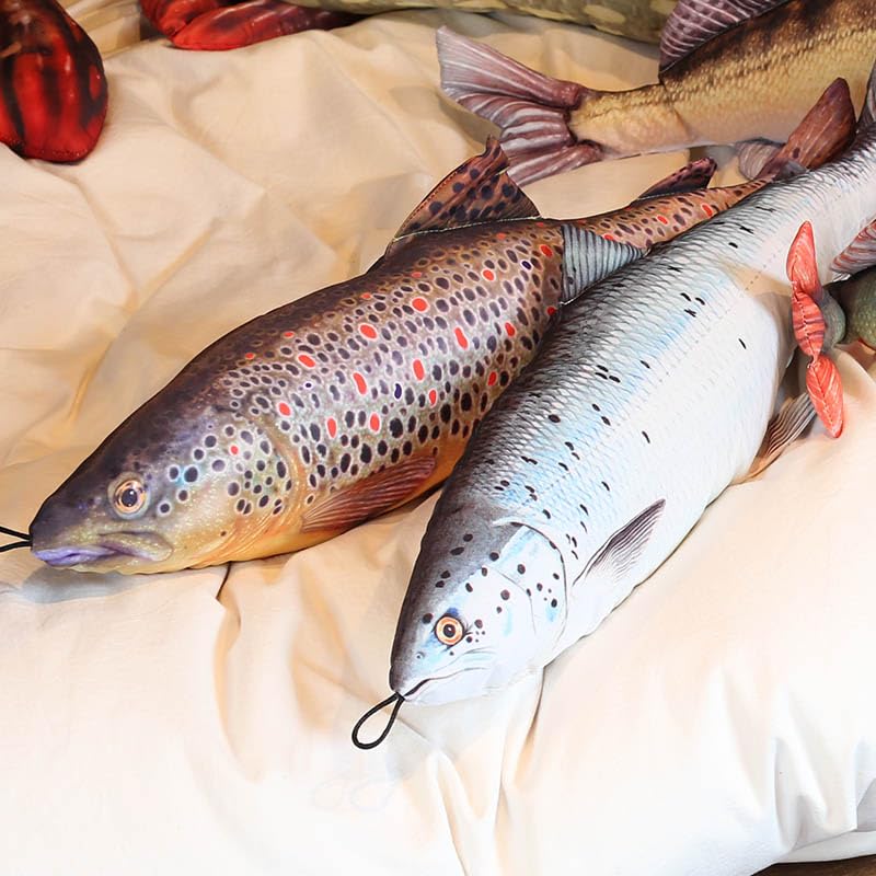Dulton Fishes Salmon 65 Fish Cushion for Everyday Life Large Body Pillow Marine Life Nordic Salar FISHES Total Length 65cm Lax/Salmon/Salmo Y-0512