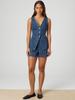 2025 Women's Fashion Sleeveless High-Waisted Denim Shorts Set