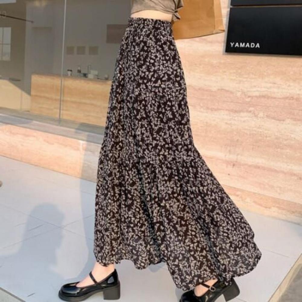 Navava Women Lovely Flower Banding Long Skirt Ns458