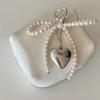 Bowknot Heart Phone Charm Detachable Pearls Bead Phone Lanyard Backpack Ornament