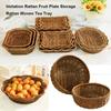 Multistyles Imitation Rattan Fruit Plate Retro Woven Handheld Storage Rattan Woven Tea Tray Picnic Snacks Sundry Baskets