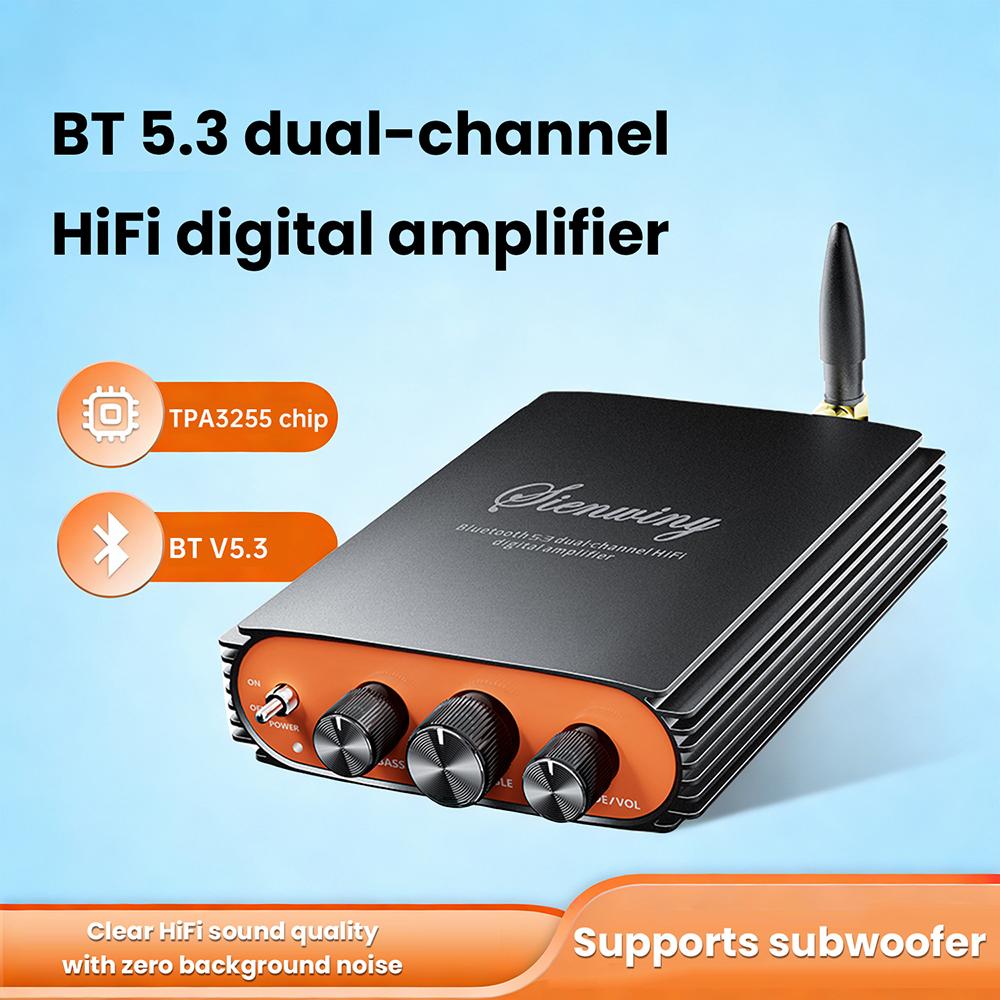 DC 24-36V 300W+300W Bluetooth Sound Power Amplifier Dual Channel Amplifier Board HiFi Stereo TPA3255 Chip for Home Theater