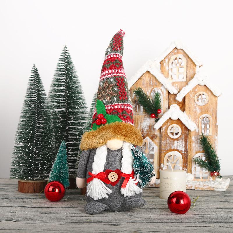 Creative Christmas Country Gnome Ornaments: Faceless Forest Figurine Dolls