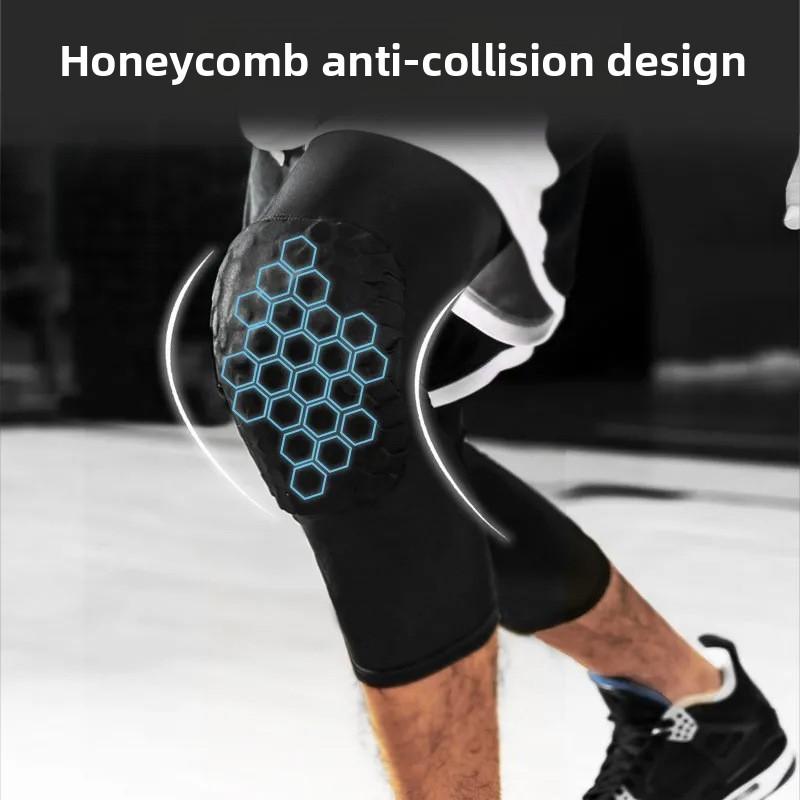 Men's Women's Running Fitness Knee Pads Outdoor Hiking Cycling Warm Sports Leg Sleeves Honeycomb Design Sponge Padding