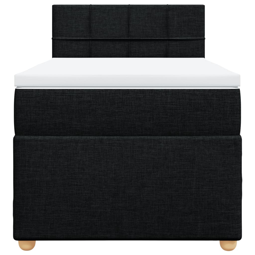 Box Spring Bed with Mattress Black 80 X 200 Cm Fabric