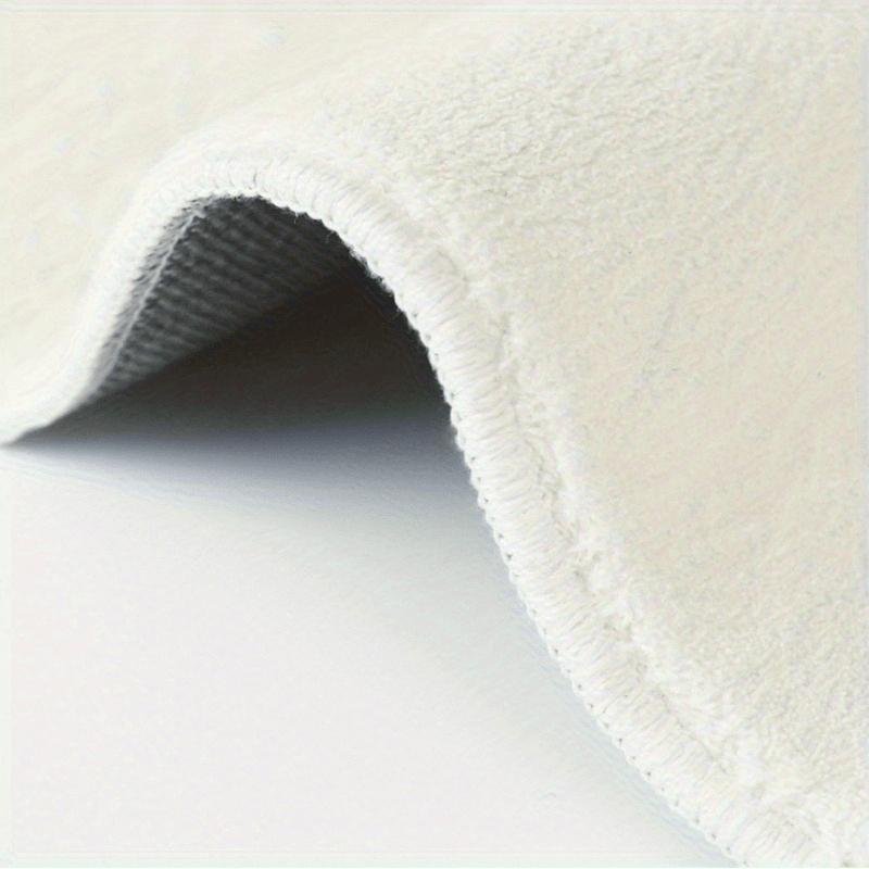 High Pile Polyester Area Rug - Fluffy Non-Slip Washable Carpet with Striped Flower Pattern, Machine Made Irregular Shape Rug for Bedroom, Living Room