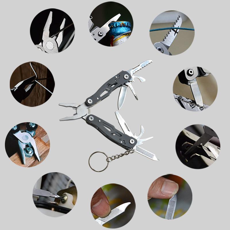 ALMIGHTY EAGLE PC22 Model 11-in-1 Multitool Mini Pocket Folding Stainless Steel Screwdriver Pliers Saw Blade File OEM