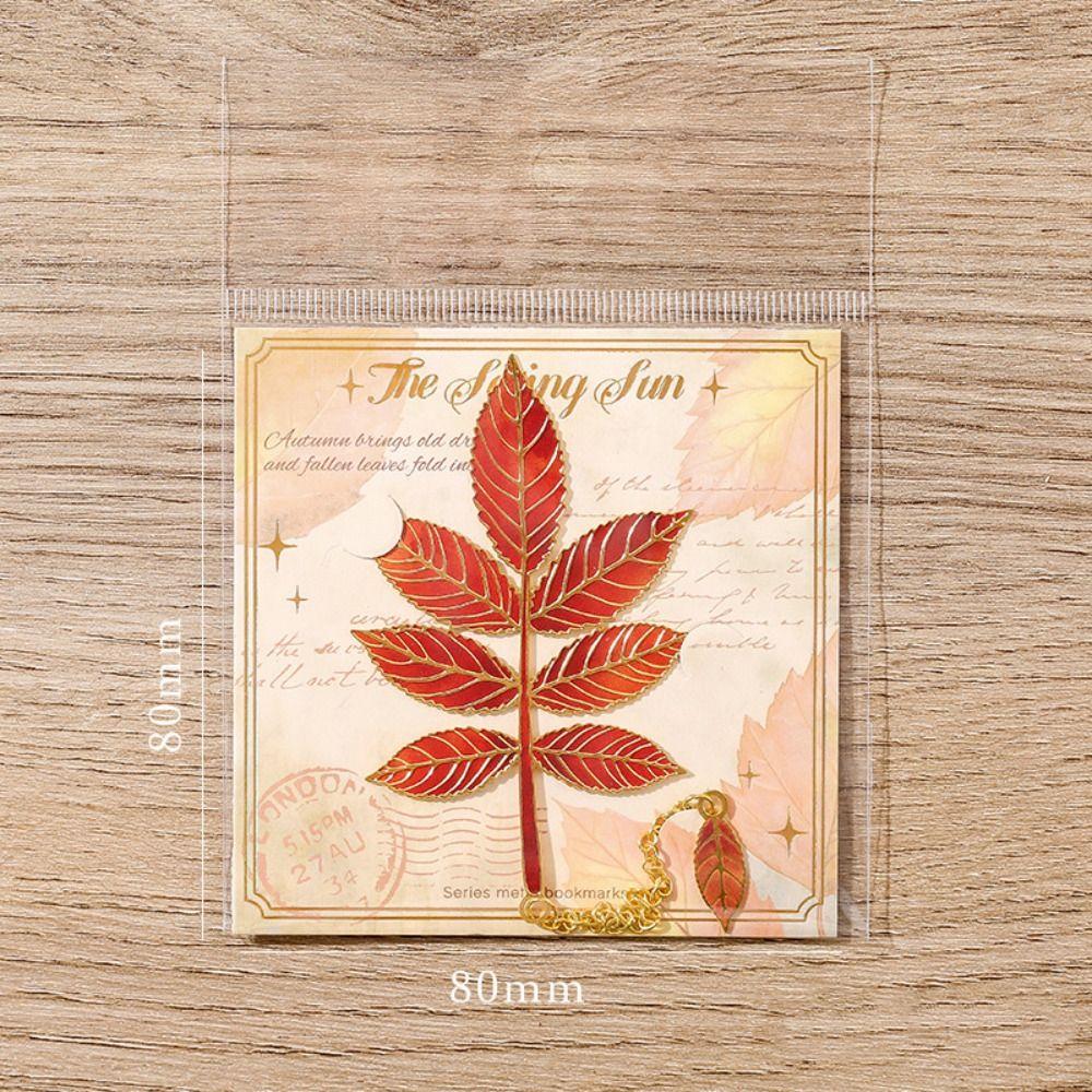 Řetízkový přívěsek Listy Bronzová záložka Vícebarevné značky stránek Studentský dárek
