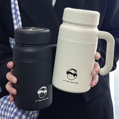 1000ml Large Capacity Thermos Cup for Women, 316 Stainless Steel Student Water Cup, High-Looking, Portable Cup with Handle for Men