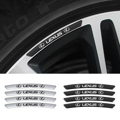 4 Pièces Aluminium Style de Voiture Jantes de Roue Autocollants de Décoration Accessoires Pour EX300h RX450h Al20 CT200h NX RX GS IS LX GX