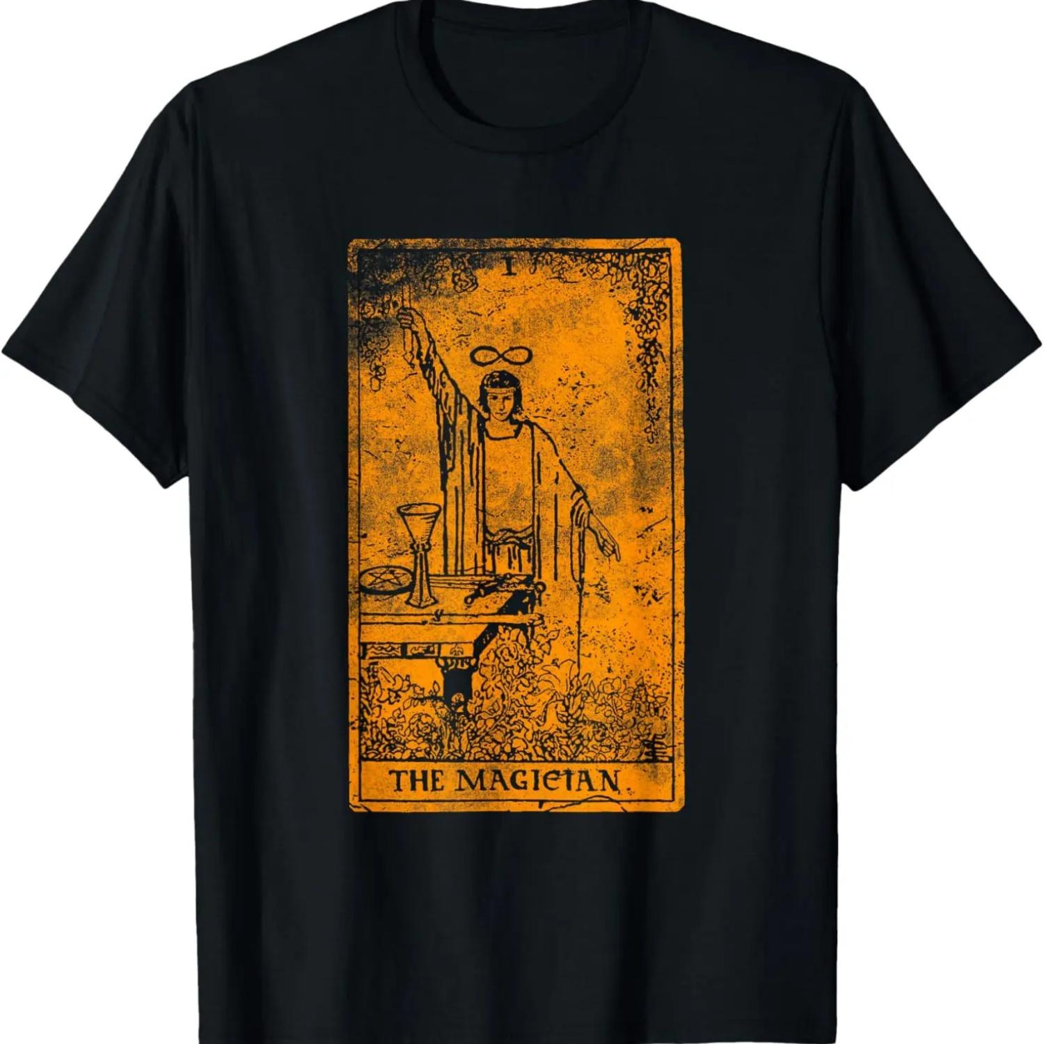 

The Magician Mag Magical Tarot Cards Deck Vintage Gothic Art T-Shirt S чёрный