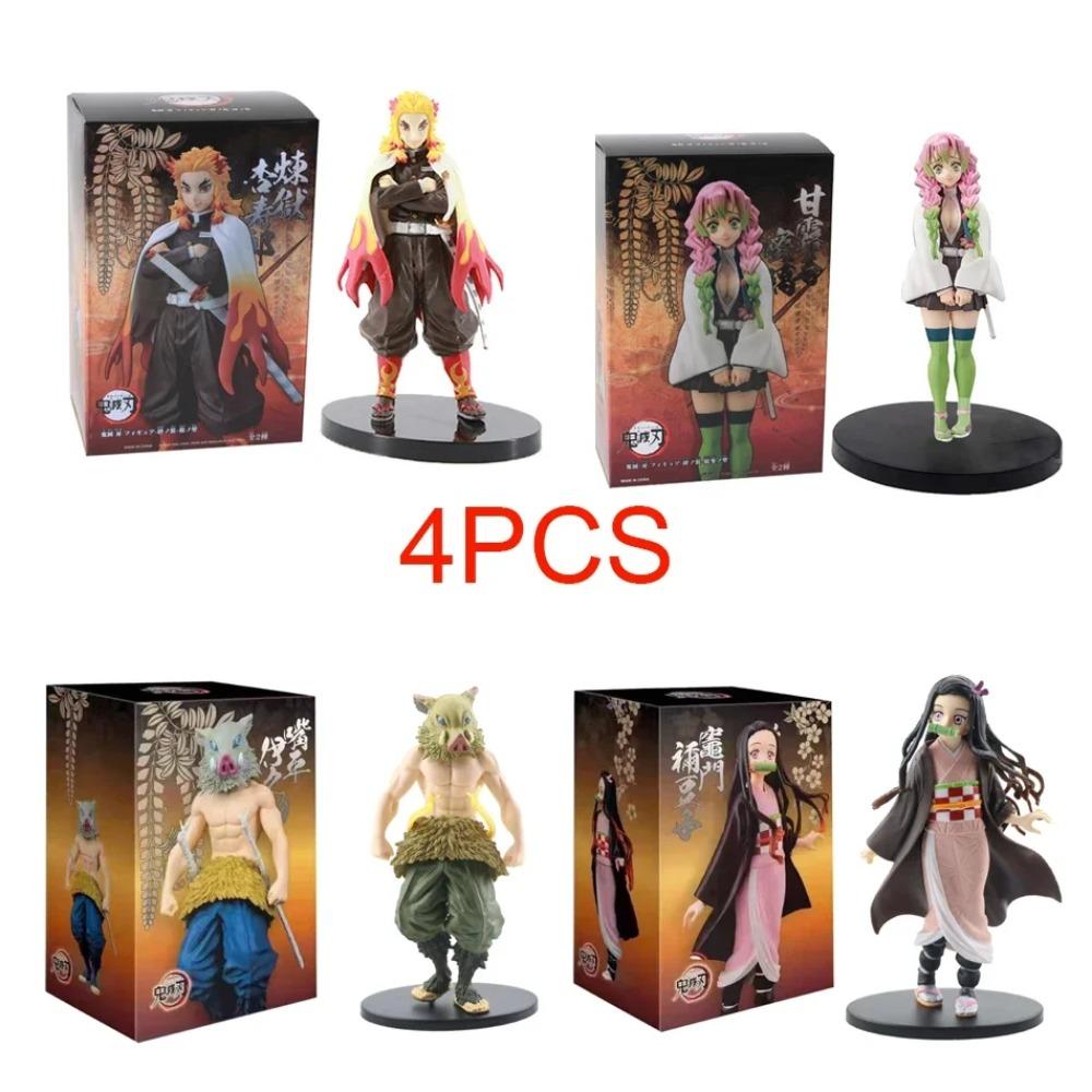 Anime Demon Slayer Figure Kamado Tanjirou Nezuko Action Figures PVC Model Toys Zenitsu Figurine Inosuke Kimetsu No Yaiba Figura