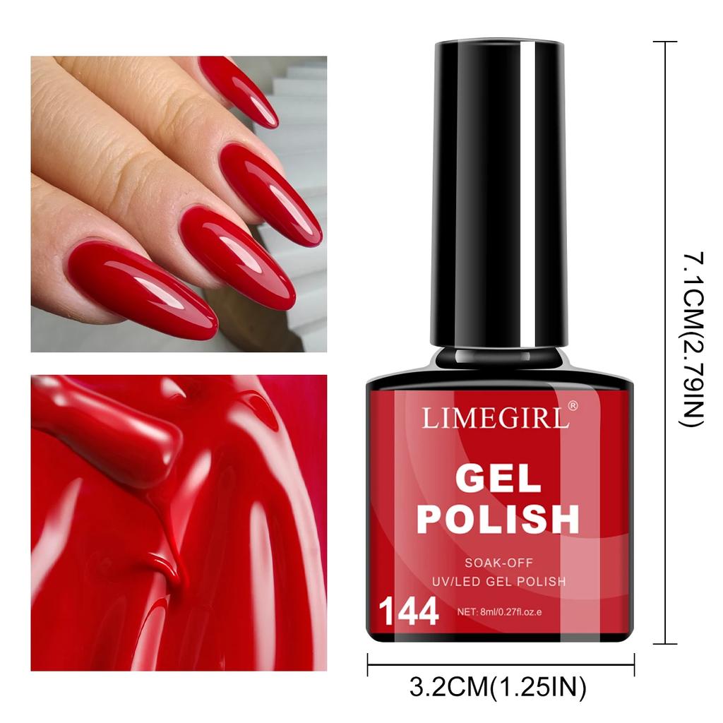 LIMEGIRL 7PCS Nail Polish Gel Kit Nail Art DIY Design All for Decoration Soaking UV Gel Long-lasting Manicure Gel Vernis Kit