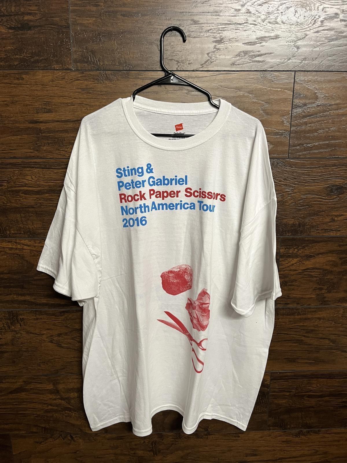 Sting & Peter Gabriel T-shirt Rock Paper Scissors Tour 2016 L