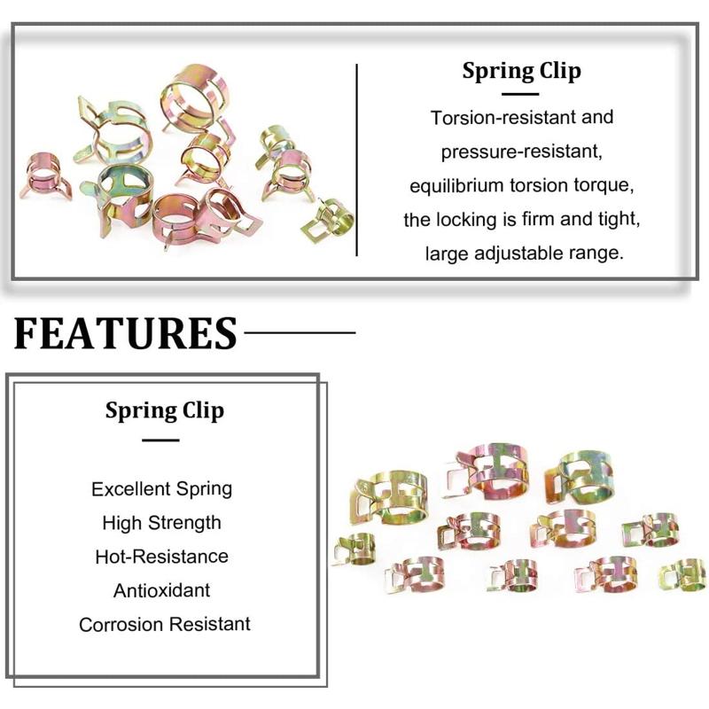 10Pcs Spring Hose Clamp Kit Fuel Line Spring Clamp Hose Pipe Clamp Fasteners 5/6/7/8/9/10/11/12/13/14/15/16mm