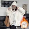 Jimo hooded sweater women's clothing autumn and winter loose lazy wind fleece zipper cardigan top jacket