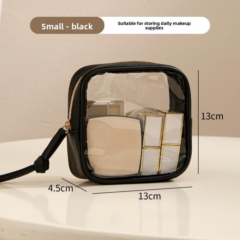 Portable Travel Toiletry Bag With Transparent Pvc Material And Large Capacity For Cosmetic Storage