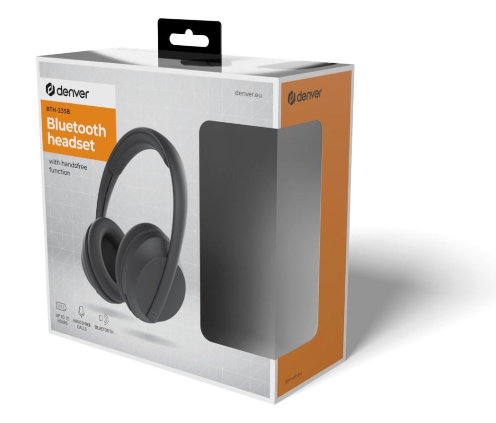 DENVER BTH-235B - Kabellose Bluetooth-Kopfhörer mit Freisprechfunktion, Denver