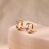 K Gold Plated Copper Zircon Inlaid Enamel Delicate Hoop Earrings For Women