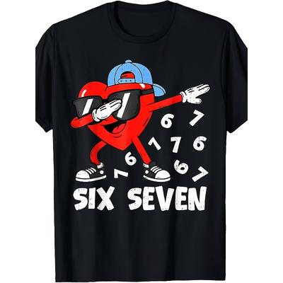 Taglie Europee Cuore Dabbing Divertente Meme San Valentino Maglietta per Bambini | Top Unisex Casual per Ragazzi e Ragazze, Che Mostra un'Atmosfera Rilassata di Primavera/Estate,