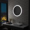 VidaXL LED Mirror for Bathroom Lighted Mirror Illuminated Mirror Energy Saving Round Mirror Wall Mirror 144724