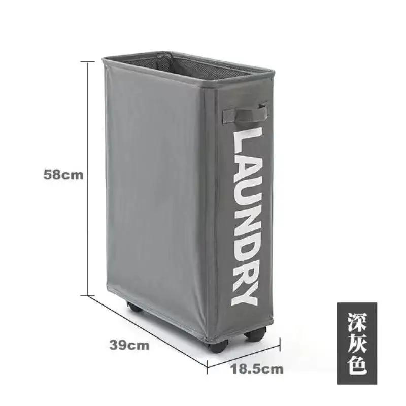 1 Stück 22" Rollender schmaler Wäschekorb mit Ständer, faltbar, wasserdicht, Sortierer und Organizer auf Rädern, hoch, dünn, Wäschekorb für schmutzige Wäsche