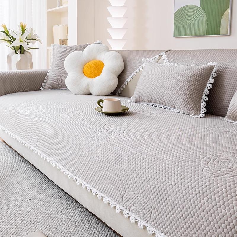 

Охлаждающая подушка-дуду из ледяного шелка для дивана, летний коврик, подушка для сиденья, нескользящий чехол для дивана 2025, ткань для чехла, полотенце 70*70cm