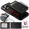 Suteni H19 Litchi Grain 2-in-1 MagSafe Removable Card Box Back Phone Case