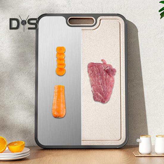 Double Sided Cutting Board with Juice Groove 2-in-1 Non-Slip Vegetable Chopping Board Scratch Resistant Mesh Design Chopping Block Kitchen Gifts