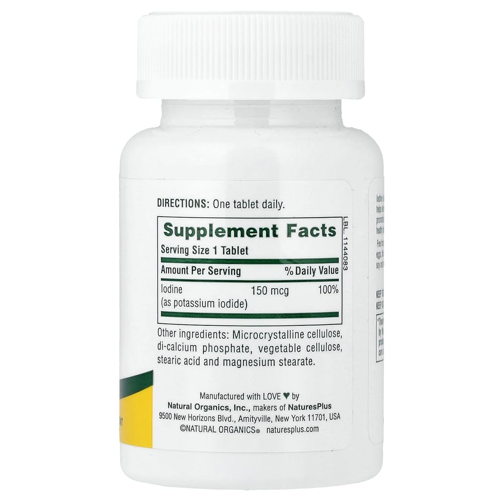 Nature'sPlus Potassium Iodide 150mcg 100 Tablets