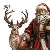 Niedlicher Weihnachtsmann Weihnachtsdekorationen Weihnachtsrentier Tischdekoration, 2D Acryl Festliche Home Office Schreibtischdekoration für Kamin Wohnzimmer