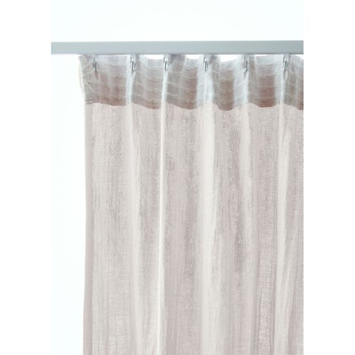 Set of 2 'Gaïa' Pencil Pleat Curtains 140 X 240 Cm 'Cotton Gauze' - Gaia Chantilly - 2 Panels 140 X 240 Cm