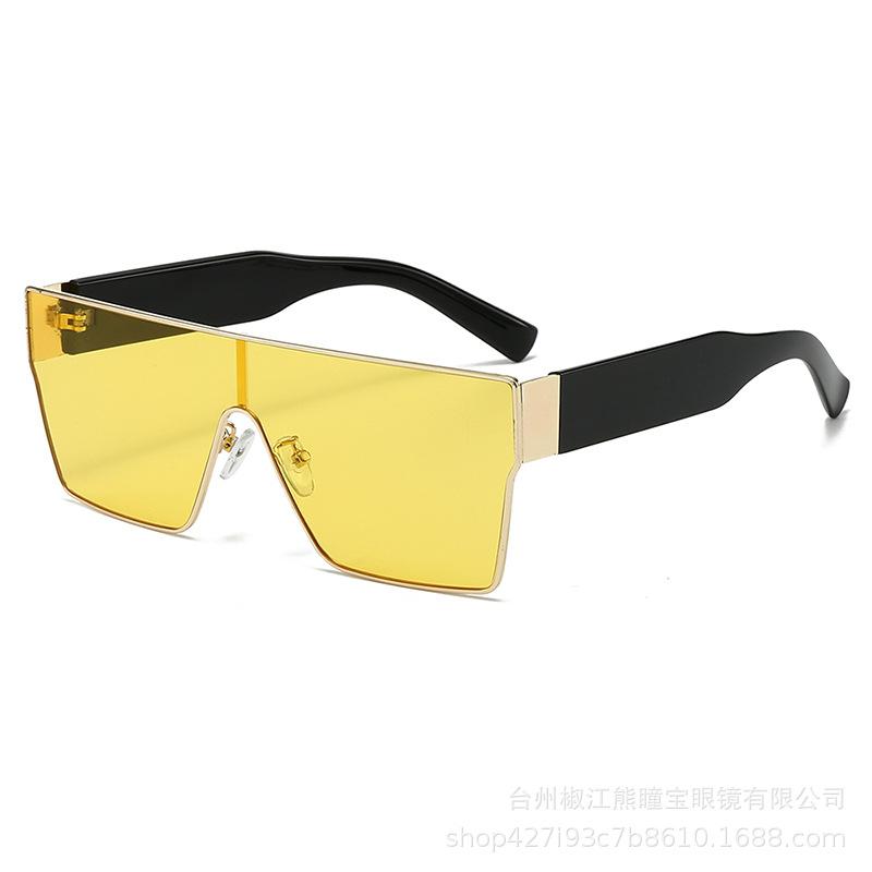 New Square Connected Large Frame Sunglasses UV Resistant Sunshade Women s Trendy High-end