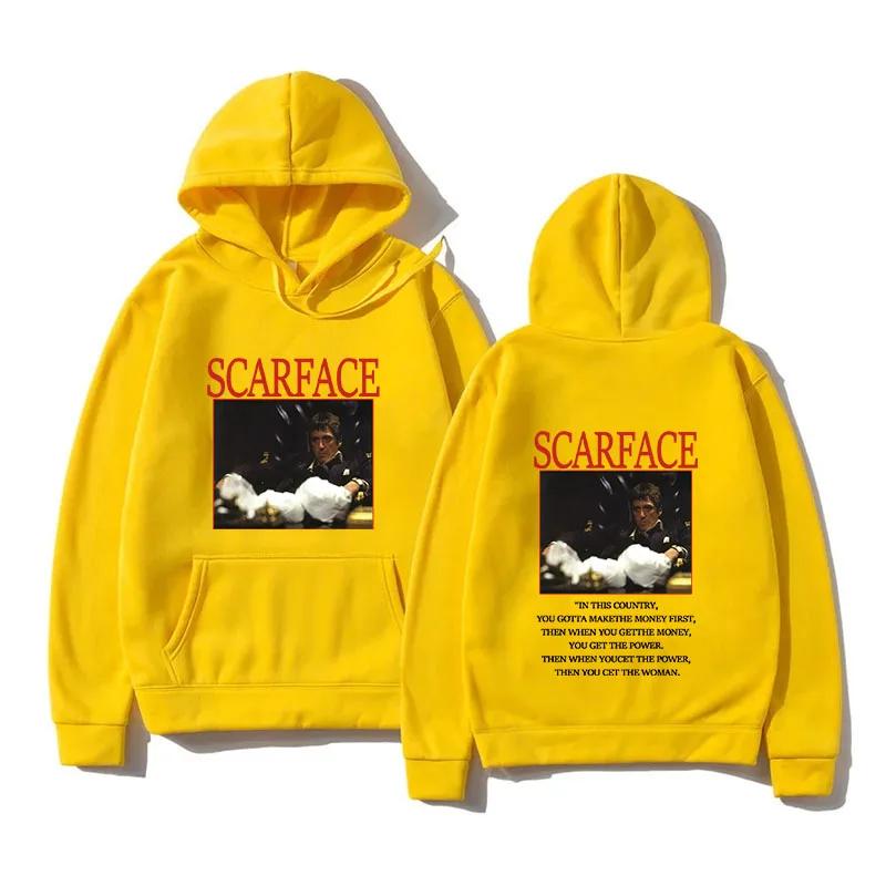 Jaren 90 Klassieke Film Scarface Tony Montana Heren Hoodie Heren Dames Hip Hop Vintage Lange Mouw Sweatshirt Losse Pullover Streetwear