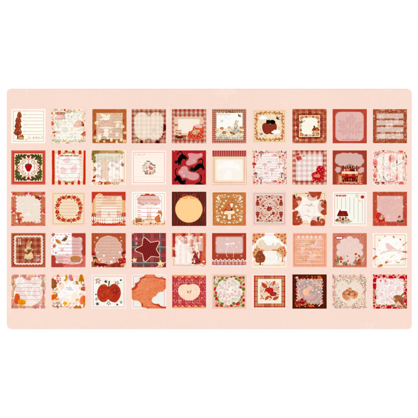 

Vintage Sticky-Notes Notebook Forest Style DIY Message Paper with Tear-Off Design Ideal for Journals Memos and Reminders