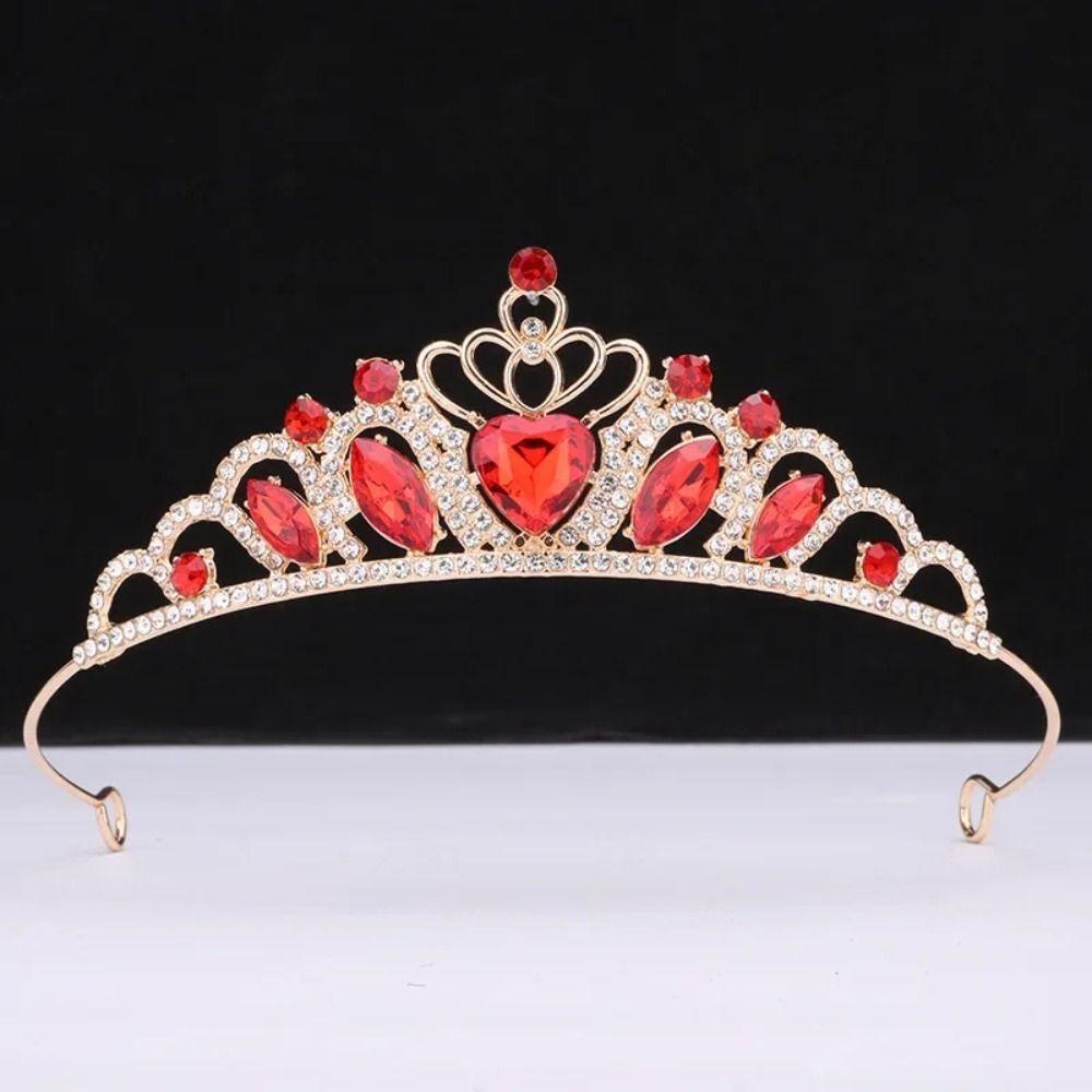 Bling Bling Crystal Headpiece Crown Heart-Shaped Children's Crown  Ballet Performance