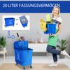 20L Kompakter Wischmopp-Eimer auf Rädern, mit Wasserabtrennplatte - Blau