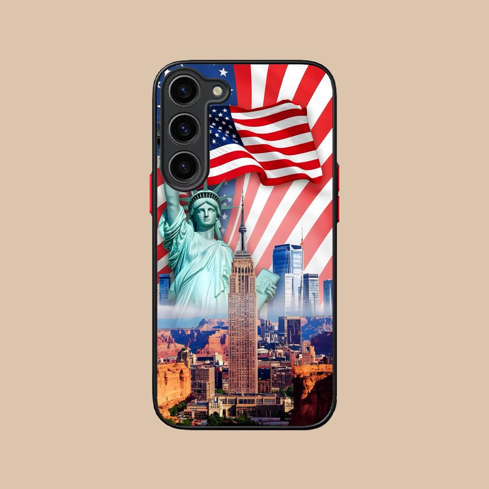 USA America Flag Silicone Mobile Phone Case for Samsung Galaxy S26 S25 S24 S23 S22 S21 Plus FE Ultra Colorful Cover