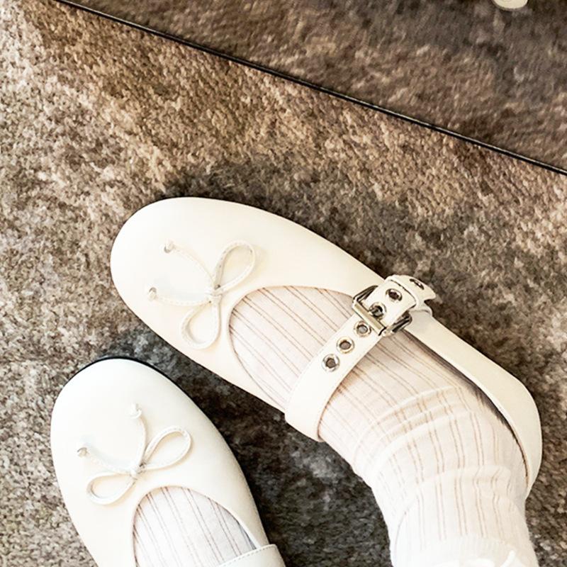 Shei Chic Girl Bow Small Fragrant Style Flat Ballet Shoes Single Shoes Women's Mary Jane Shoes