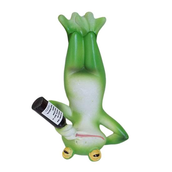 Socha Pijící žáby vzhůru nohama Invertovaná kreslená figurka žáby Pryskyřičná zvířecí socha Venkovní zahradní ozdoba na květináč