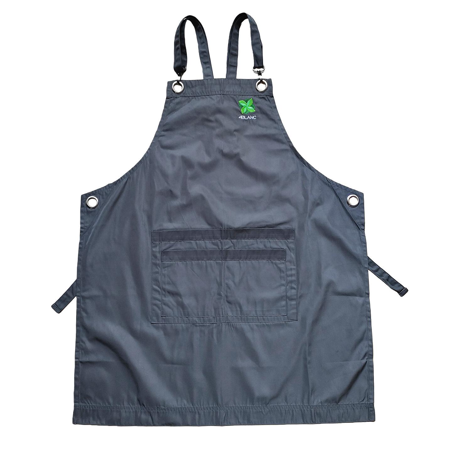 

Polyester apron with embroidery l simple women s kitchen home men s overalls серый