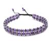 1Pcs Natural Tiger Eye Stone Hematite Adjustable Bracelet Double Hand-Woven Rows Of Beads Bracelet Men's Friendship Bracelet Jewelry