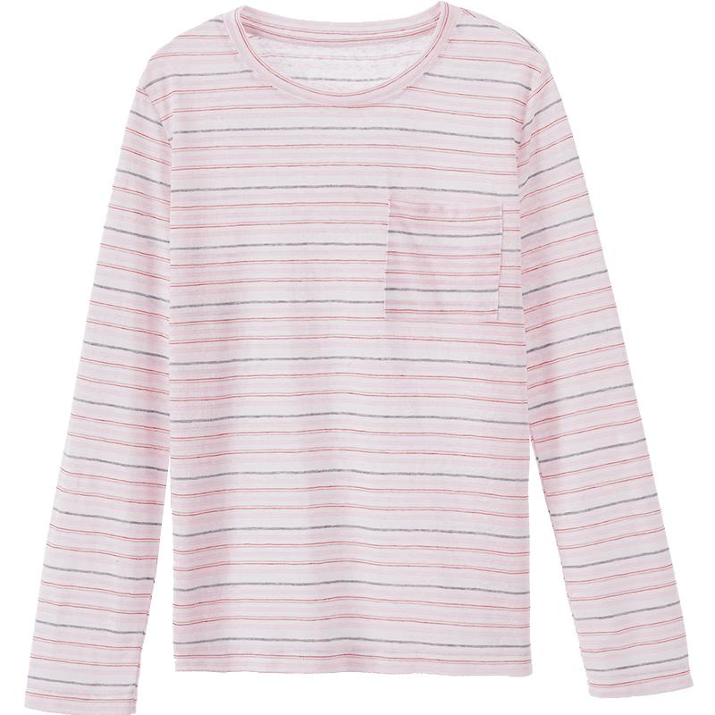 Women s Loose Fit Striped Long Sleeve T-Shirt L