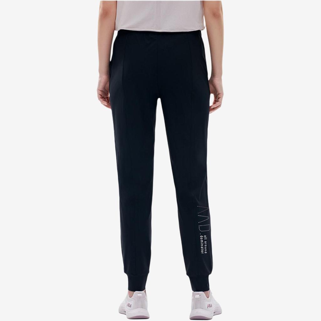 Fila Athletics Breathable Knitted Cuffed Casual Sports Pants Women Pants Deep-Black A11W211619FBK