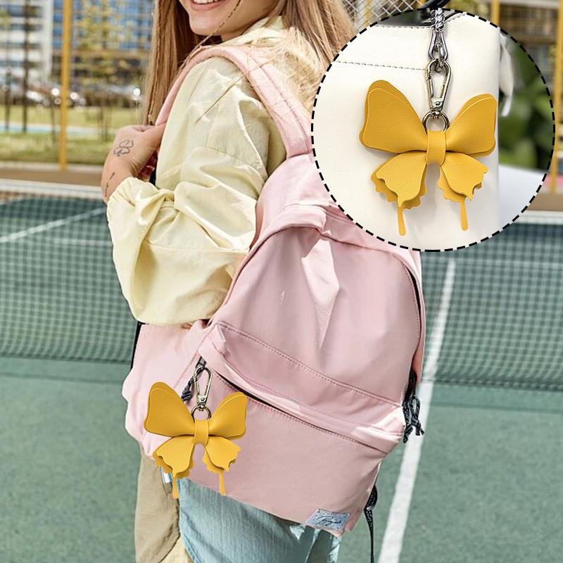 1PC Leather Original Butterfly Charm Creative Cartoon Pendant Bag Butterfly Leather Pendant New Personalised Multi-Coloured