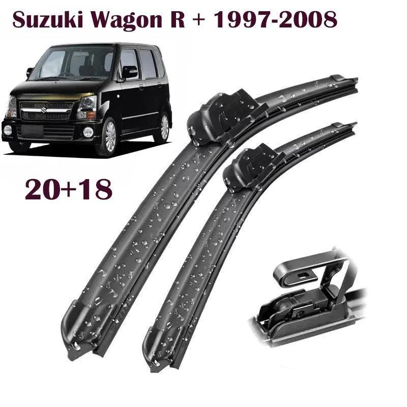 20 +18 Frameless Windshield Wiper Blades Fit Suzuki Wagon R+ 1997-2008, Compatible with Alto, Swift, Kei, Solio чёрный