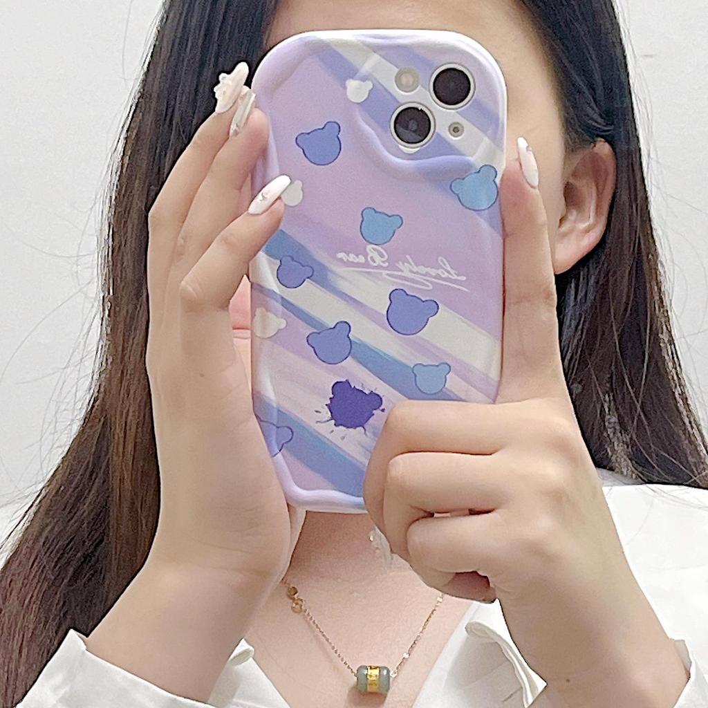 Cute Silicone Case for Redmi Note 12 11 Pro Samsung A54 A14 Realme 10 11 Tecno Spark 10C Oppo Reno 8T Funda Painted Cartoon Bear Cover Soft TPU Bumper